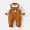 Traje Novo de Urso Outono e Inverno para Bebê Jaqueta Quente para Bebê Roupas de Coelho Roupa Esportiva Infantil Confortável Respirável Roupa de Escalada