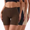Pantalones cortos de seguridad sin costuras de seda helada de control de abdomen de cintura alta transpirables para verano, leggings deportivos