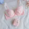 Super Hermoso Estilo Japonés Bordado Tres Colores Copa Fina Estilo Preppy Chica Estudiante Lindo Push-Up Sexy Lencería Conjunto de Sujetador