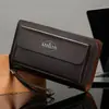 Bolso de Mano para Hombre Bolso de Mano de Negocios para Hombre con Doble Cremallera Gran Capacidad Bolsa para Teléfono Móvil Bolso de Mano para Hombre Comercio Exterior Transfronterizo Venta al por Mayor