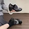 Sapatos Mary Jane de Couro com Salto Plataforma, Estilo Primavera e Outono 2026, com Saia, Atacado Preto Retrô Estilo Britânico Salto Grosso Salto Alto