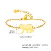 Pulseira Infantil Casual e Fofa Aço Inoxidável Urso Dourado Água de Nascente Joias Br-2233