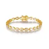Elegante Pulseira de Moissanita Tennis, Estilosa Prata com Moissanita Banhada em 18K, Joia de Festa Presente para Mulheres, Presente de Feriado