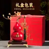 Ornamento de Cabaceira Cerâmica Esmaltada com Orquídea, Decoração de Alto Padrão Estilo Chinês Novo para Sala de Estar e Escritório, Presente de Inauguração para Líderes