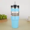 Estoque Local Transfronteiriço Copo de Carro 20Oz/30Oz para Exterior Conservação Fria Copo de Gelo Copo com Canudo Copo Térmico de Aço Inoxidável Venda por Atacado