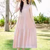 Novo Estilo Vestido de Praia de Algodão e Seda Hainan Sanya, Vestido Longo Super Delicado Feminino de Verão Sem Costas, Vestido para Férias na Beira-Mar
