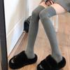 Calcetines de Invierno, Calcetines Largos Antideslizantes, Calcetines Altos de Felpa, Calcetines Gruesos hasta la Rodilla para Mujer, Calentadores de Piernas de Color Sólido Cálidos de Alta Elasticidad sobre la Rodilla
