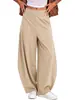 Calça Feminina Nova de Cintura Alta, Fluida, Perna Larga, Estilo Europeu e Americano, Solta, Emagrecedora, Casual, Longa, Versátil, Comprimento no Chão