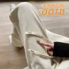 Pantalones de pierna ancha a rayas verticales para mujer 2026 Primavera/Otoño Nuevos de cintura alta Adelgazantes que hacen lucir alta Pierna recta Versátiles Casuales Largos hasta el suelo
