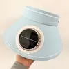 Sombrero Unisex de Doble Uso con Ventilador, Solar y Carga USB, Sombrero Abierto para Protección Solar