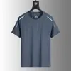 Camiseta Casual de Manga Corta para Hombre de Color Sólido, Holgada, Alta Elasticidad, Secado Rápido, Deportiva, Seda de Hielo