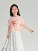 Camiseta de algodón transpirable y cómoda para niñas, de manga corta, holgada, con estampado de dibujos animados, cuello redondo, bonita, 2024