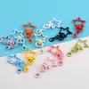 Chaveiro giratório de estrela de cinco pontas de macaron + fecho lagosta DIY feito à mão material auto-fabricado conta perler gancho acessórios de joia