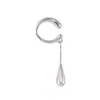 Design Moderno Estilo Europeu e Americano Ear Cuff com Franja Gota d'Água para Mulheres, Joia Simples e Elegante com Clipe de Orelha sem Furo