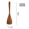 Nueva espátula de madera de teca con mango largo, utensilios de cocina de madera maciza, espátula para cocinar en sartenes antiadherentes, espátula para freír, cuchara para arroz, cuchara para servir, cuchara grande para sopa, venta al por mayor