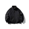 Chaqueta de trabajo simple de estilo americano de marca moderna para hombre, chaqueta tipo béisbol con cuello alto, chaqueta Harrington casual retro holgada tipo aviador