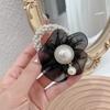 Novo Anel de Cabelo Flor de Pérola 2021 Corda de Cabelo Simples de Organza com Strass Anel de Cabeça de Pérola Acessórios de Cabelo Headdress Japonês e Coreano