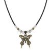 Collar Casual de Mujer Estilo Bohemio con Colgante de Mariposa Cuero Vacuno Ajustable Retro Lujo Accesible Accesorios Diarios