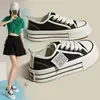 Zapatos de Lona Blancos con Plataforma y Suela Gruesa para Mujer, de Encaje, Transpirables, Suela Suave, para Primavera/Otoño 2026