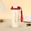 Taza de Café Suzuki Orquídea de Alto Valor Estético Termo de Acero Inoxidable 304 Lujo Ligero para el Hogar/Oficina Portátil Taza de Doble Uso