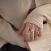 Anillo Irregular de Corazón Hueco para Mujer, Diseño Simple y Versátil, Anillo Abierto de Moda, Tendencia de Anillo de Dedo Índice de Alta Gama