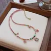 Popular Collar Retro de Acero de Titanio con Flor y Piedras Naturales para Mujer, Cadena para Clavícula de Granate Rojo con Diseño de Nicho