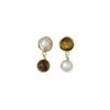 Pendientes vintage asimétricos de perla de ojo de tigre, diseño de nicho para mujer, pendientes sencillos de personalidad, de moda y versátiles.