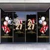 Decoración de Puerta de Vidrio Navideña 2027 Pegatinas de Arreglo de Caja de Regalo Navideña Pegatinas de Arreglo de Escena Atmosférica Pegatinas Electrostáticas
