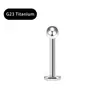 Piercing Labial com Rosca Externa de Titânio F136 Haste 16g Ponta Cônica Piercing na Língua Piercing Diabo Base Plana Haste Piercing na Orelha Joia de Body Piercing em Liga de Titânio