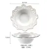 Cerámica de Alivio W & Retro Vajilla Creativa para el Hogar Plato Plano Plato para Comida Occidental Tazón de Arroz Tazón para Fideos Tazón para Sopa Plato de Postre Europeo