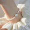 Pulsera de Perla Blanca y Rosa Nicho ins Novia Versátil Antigua Estudiante Lujo Ligero Pareja Regalo de Gama Alta