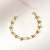 Cadena Cubana Hip-Hop Europea y Americana de Acero Inoxidable Retro Pulsera Personalizada Nicho Hombres y Mujeres Chapado en Oro Accesorios de Joyería Venta al por Mayor