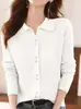 Fio de Núcleo Novo Cardigã de Tricô Primavera e Outono Feminino Gola Polo Top Temperamento Rejuvenescedor Fechamento em Botão Único Camada Base Suéter Casaco