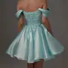 Vestido Curto de Coquetel Europeu e Americano Assimetria, Vestido de Festa de Aniversário à Noite, Vestido de Banquete para Socialites, Vestido Usável no Dia a Dia