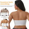 Banda Strapless Talla Extra para Mujer Estilo Extra Gordo de un Hombro Fruncido Cómodo Transpirable Base de Sujetador Anti-Exposición Espalda Hermosa Ropa Interior