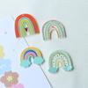 Estilo ins linhas coloridas de formato especial nuvem bolinhas arco-íris brincos de resina diy acessórios de cabelo capa de celular material atacado