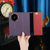 Adequado para Capa de Celular Huawei Matexts, Capa Flip com Eixo Central, Alça de Pulso, Suporte Giratório, Capa de Couro com Janela Inteligente Sleep Xts