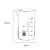 Vaso de Vidrio Espesado Resistente a Altas Temperaturas Vidrio de Borosilicato 5ml-5000ml Vaso Equipo de Enseñanza de Laboratorio Escolar