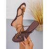 Sandalias Planas de Color Sólido de Moda Europea y Americana para Mujer Verano Nuevo Ropa Exterior Falda Chanclas de Playa con Pedrería