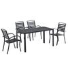 Mesa y silla de madera de plástico para terraza o jardín de villa, mesa y silla de exterior para cafetería, mesa y silla de ocio para patio