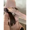Chamarra sudadera ajustada, simple y elegante, para mujer, perfecta para primavera y otoño, versátil, con línea de hombro regular, cintura ceñida y corte ajustado, adecuada como cárdigan deportivo o sudadera con capucha