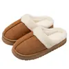 Pantufas de Algodão Altas para Casais Outono e Inverno Pantufas de Algodão Internas para Casa Antiderrapantes de Sola Grossa Pelúcia Quente Pantufas de Casal