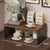 Estante de almacenamiento para olla de salud escritorio de chica de oficina máquina de café caja de almacenamiento para taza de agua bolsa de té estante de niveles de escritorio de libro