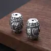 Venta al por mayor de fábrica joyería de plata de ley S925 pulsera de plata tailandesa retro accesorios diy seis palabras palabras verdaderas cuentas de barril cuentas