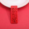Gran Venta DIY Recorte de Madera Texto de Bendición Grande Rojo Auspicioso Chip de Madera Colgante Pendientes Personalizados Accesorios Joyería