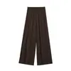 Pantalones de pierna ancha casuales de moda sueltos, estilo europeo y americano, versátiles, venta al por mayor, comercio transfronterizo, simples, cintura elástica, pierna ancha
