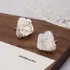 Nuevos Pendientes Florales de Plata de Doble Capa Tridimensionales con Diamantes Brillantes, Diseño de Nicho, Pendientes Únicos y Elegantes para Mujer