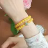 Nuevo Pulsera de Doble Círculo Amarilla de Imitación de Cera de Abeja Pulsera Amarillo Bodhi Jade Beige Pulsera de Doble Círculo Boutique Joyería para Hombres y Mujeres