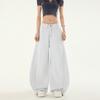 Jeans de Pierna Ancha Tipo Cimitarra Naranja Infantil # Diseño de Corte Tridimensional para Mujer, Sueltos, Ajustados, de Moda y Versátiles, Pantalones de Longitud Completa