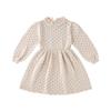 Vestido de punto de manga larga para niña Bebe Organic otoño e invierno falda de algodón con encaje para bebé